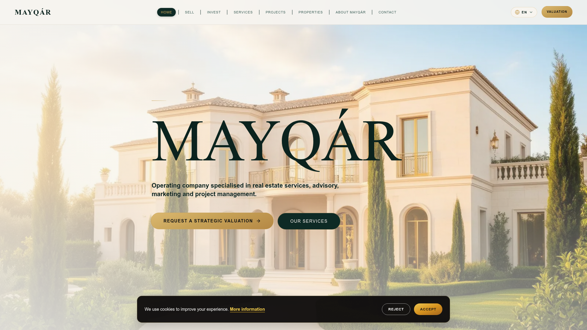 Portada de Mayqar.com, página web inmobiliaria a medida en Jaén